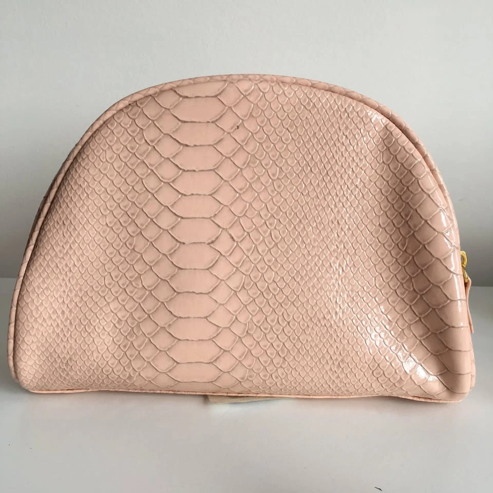 Light Pink Reptile Skin Shiseido Makeup Bag - photo 3
