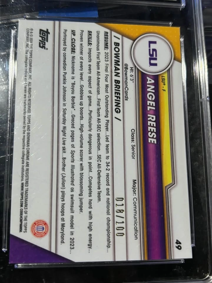 Angel Reese refractor rookie 18/100 (10 mint) - photo 2