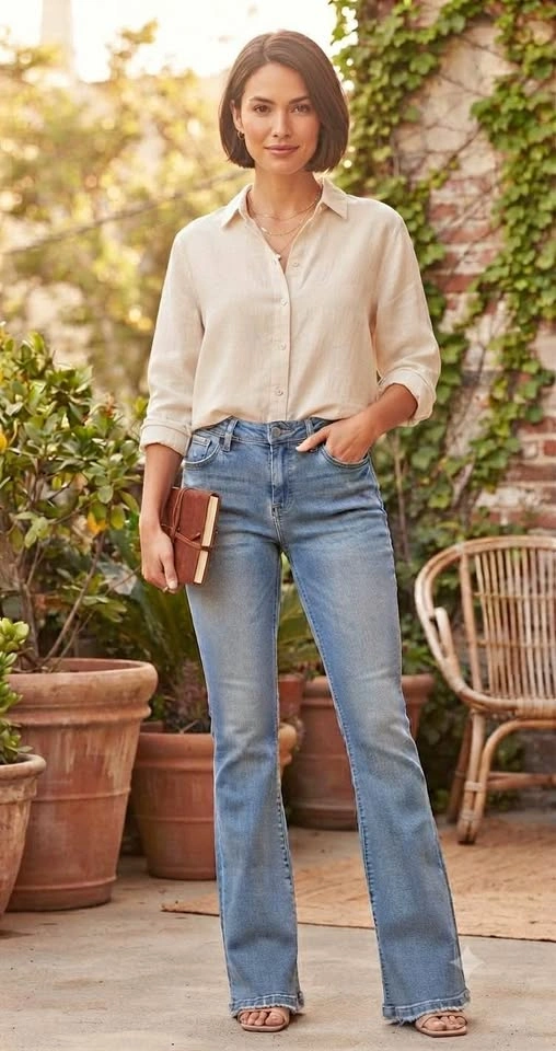 Women's High-Waisted bootcut Jeans