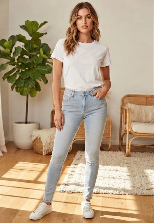 Light Wash High-Waisted Skinny Jeans