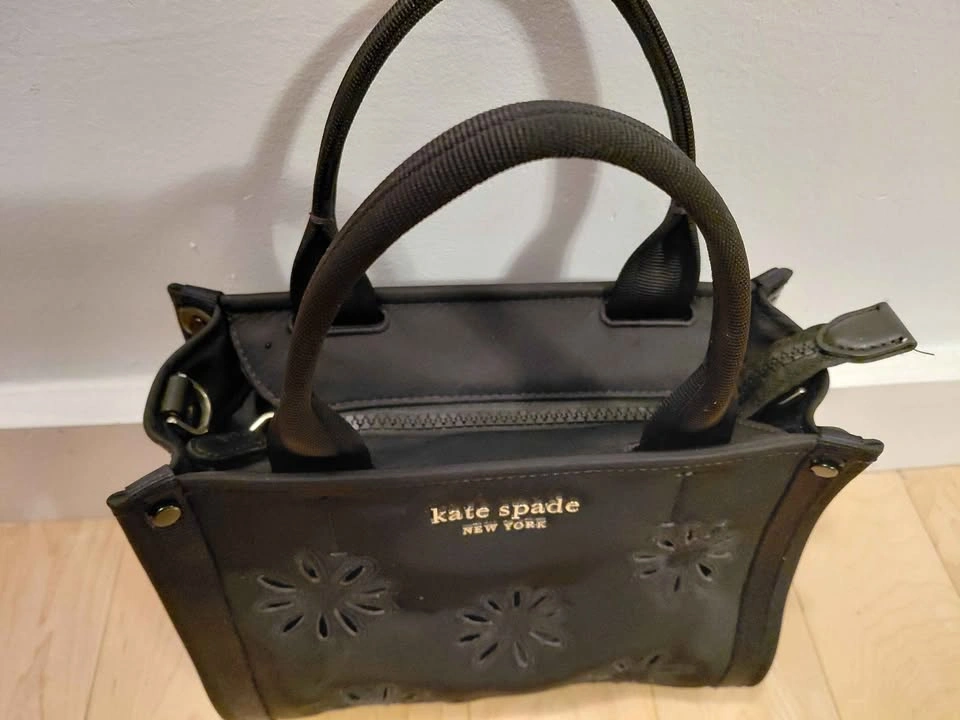 Kate Spade New York Black Nylon Floral Cut Out Tote - photo 3