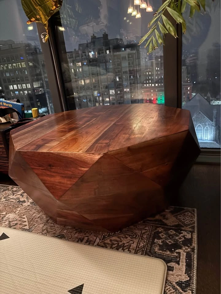 Acacia Wood Diamond Coffee Table - photo 2