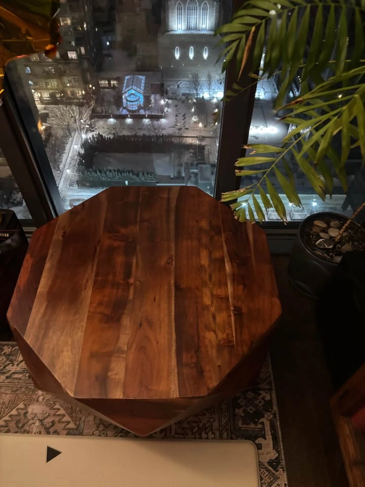 Acacia Wood Diamond Coffee Table - photo 3
