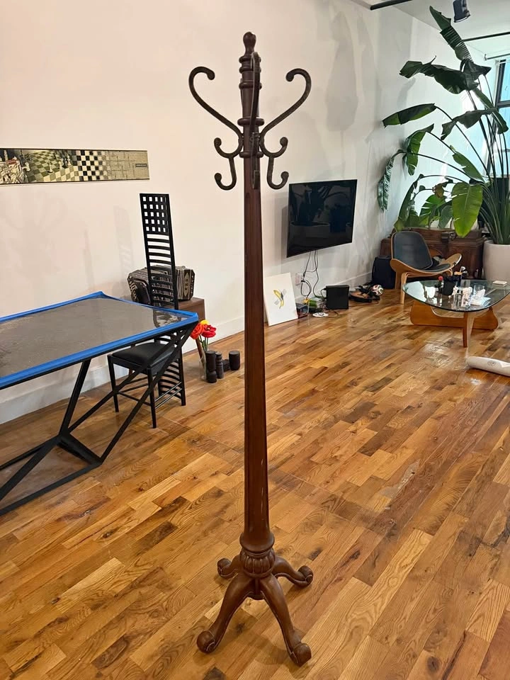 Vintage Wooden Coat Rack Hall Tree