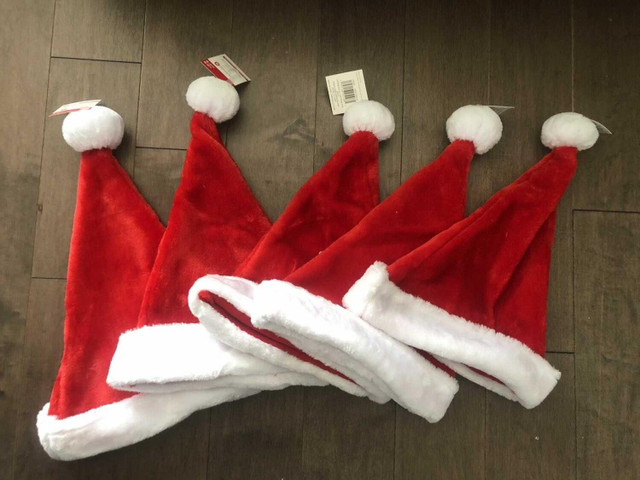 5 Santa Hats Christmas Party Red White *BNWT*