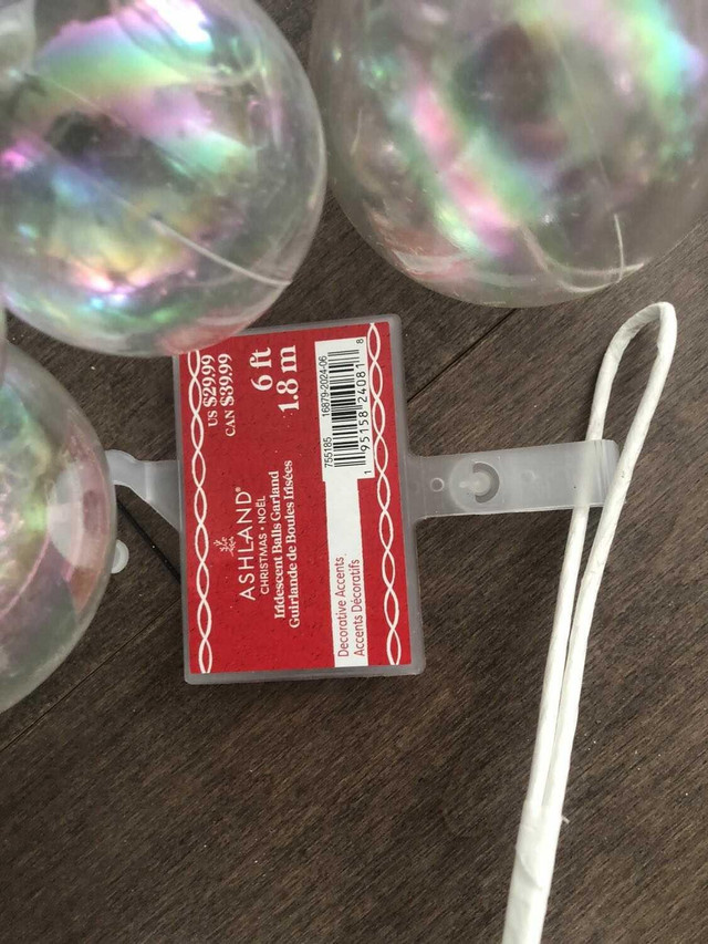 2 Garlands Ornament Clear Bubbles Shiny Rainbow Decoration Party - photo 2