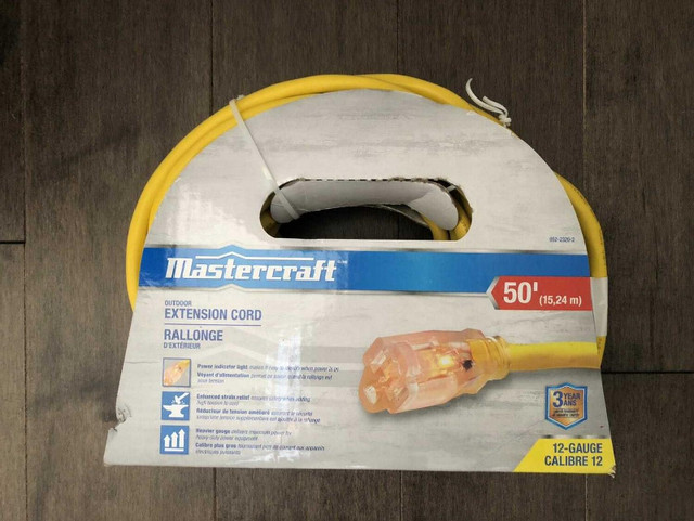 Outdoor Extension Cord 50’ Lighted Locking Connector Mastercraft