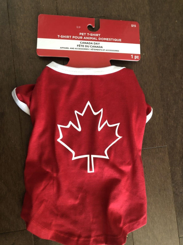 Pet Shirt Dog Size S Canada Red White BNWT