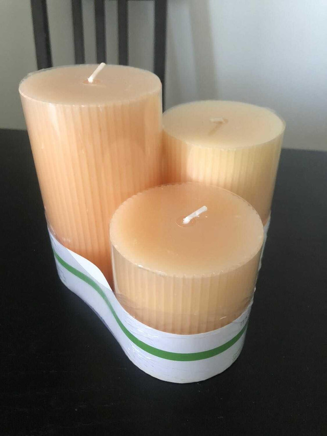 Set of Pillar Candles Blush Pink Decoration BNWT