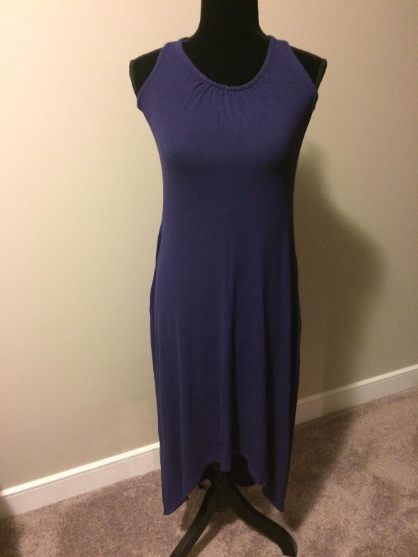 DKNY Hi-Lo Dress Donna Karan New York indigo blue EUC