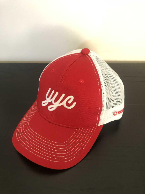 YYC Hat Baseball Trucker Red White Calgary New