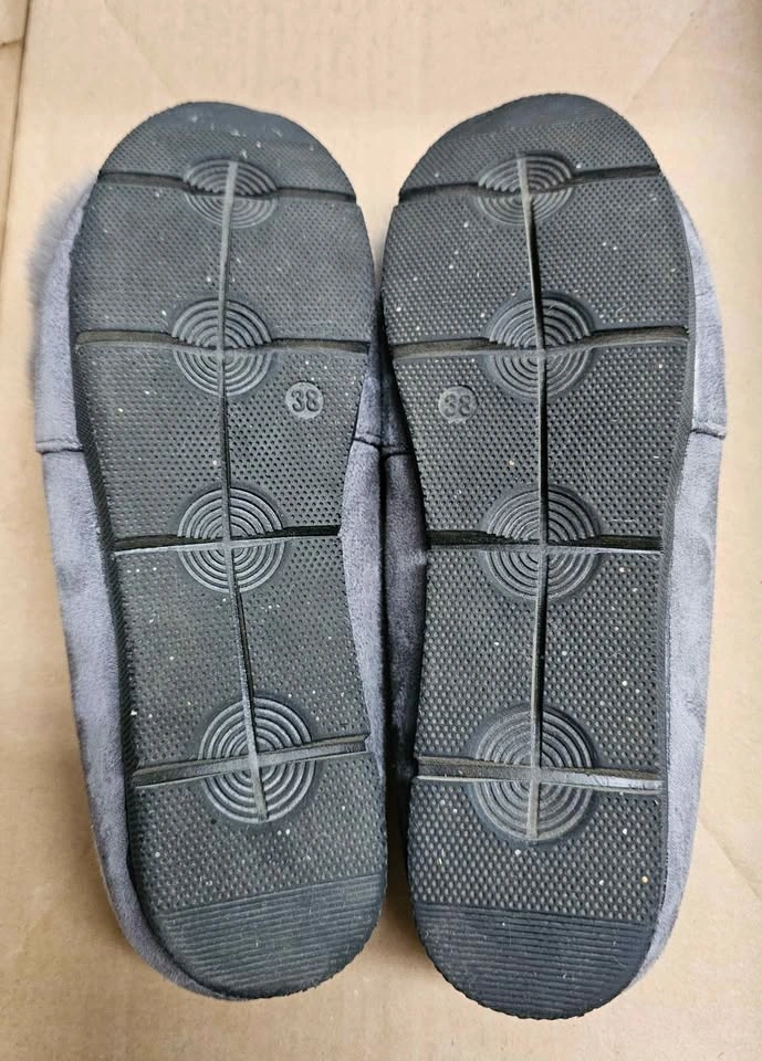 New Cozy Grey Faux Fur Fleece Lined Slip-On Loafers Moccasins - photo 3