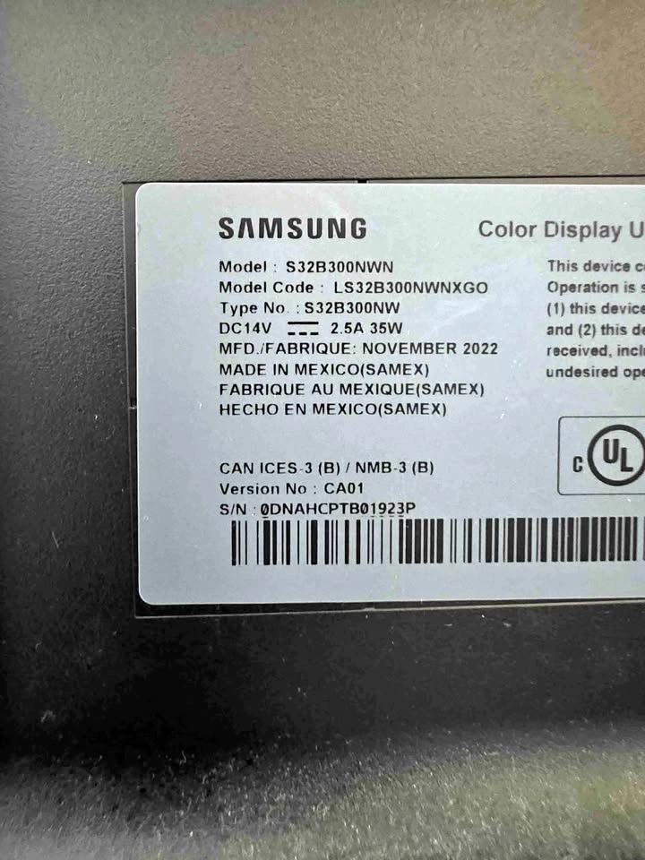 Samsung 32" FHD 75Hz LED FreeSync Monitor (LS32B300NWNXGO)