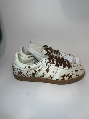 Adidas Samba LT W Cow Print Fur Upper Brown White Sneakers