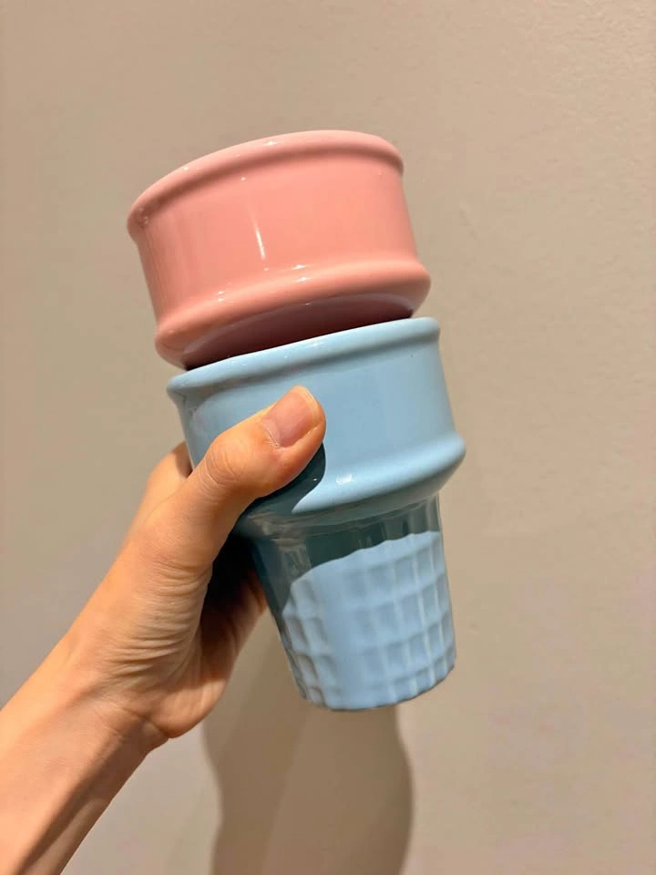 Ceramic Ice Cream Cone Sorbet Cups by The Monkey & The Peddler
