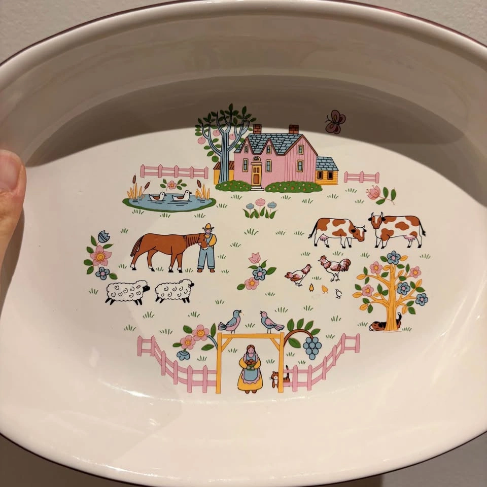 Oval Casserole Dish in Country House Pattern Japan - photo 2