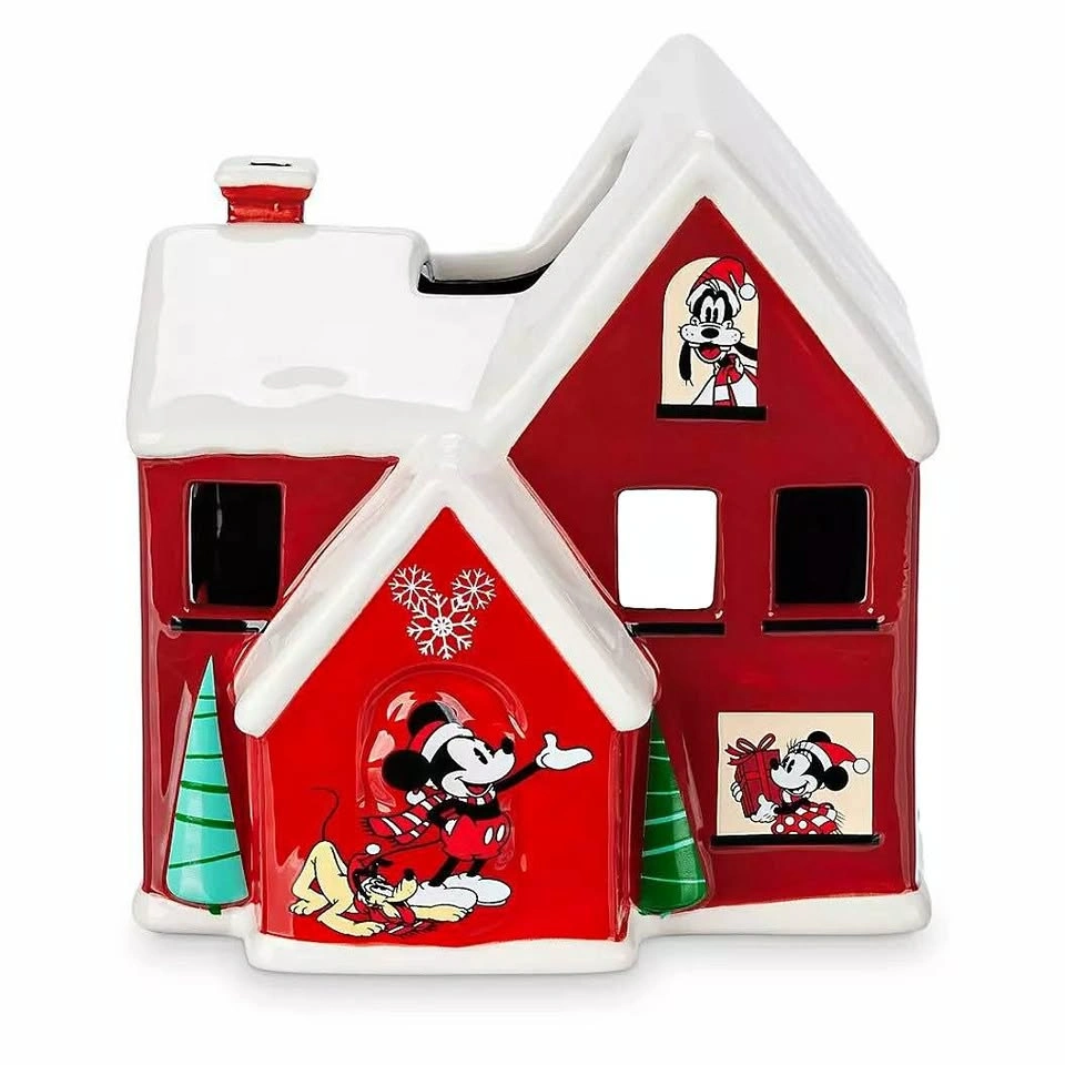 NWT Disney Store Christmas Mickey & Friends Candle Holder House