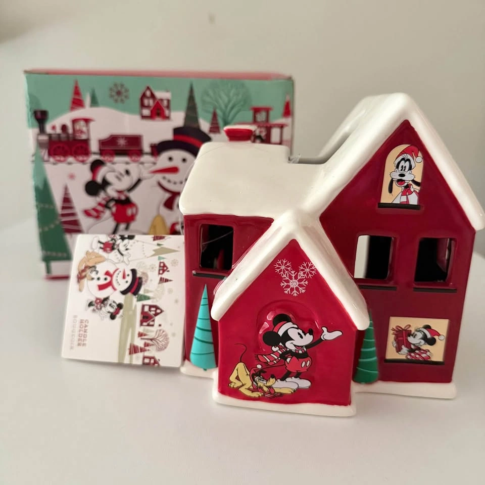NWT Disney Store Christmas Mickey & Friends Candle Holder House - photo 2