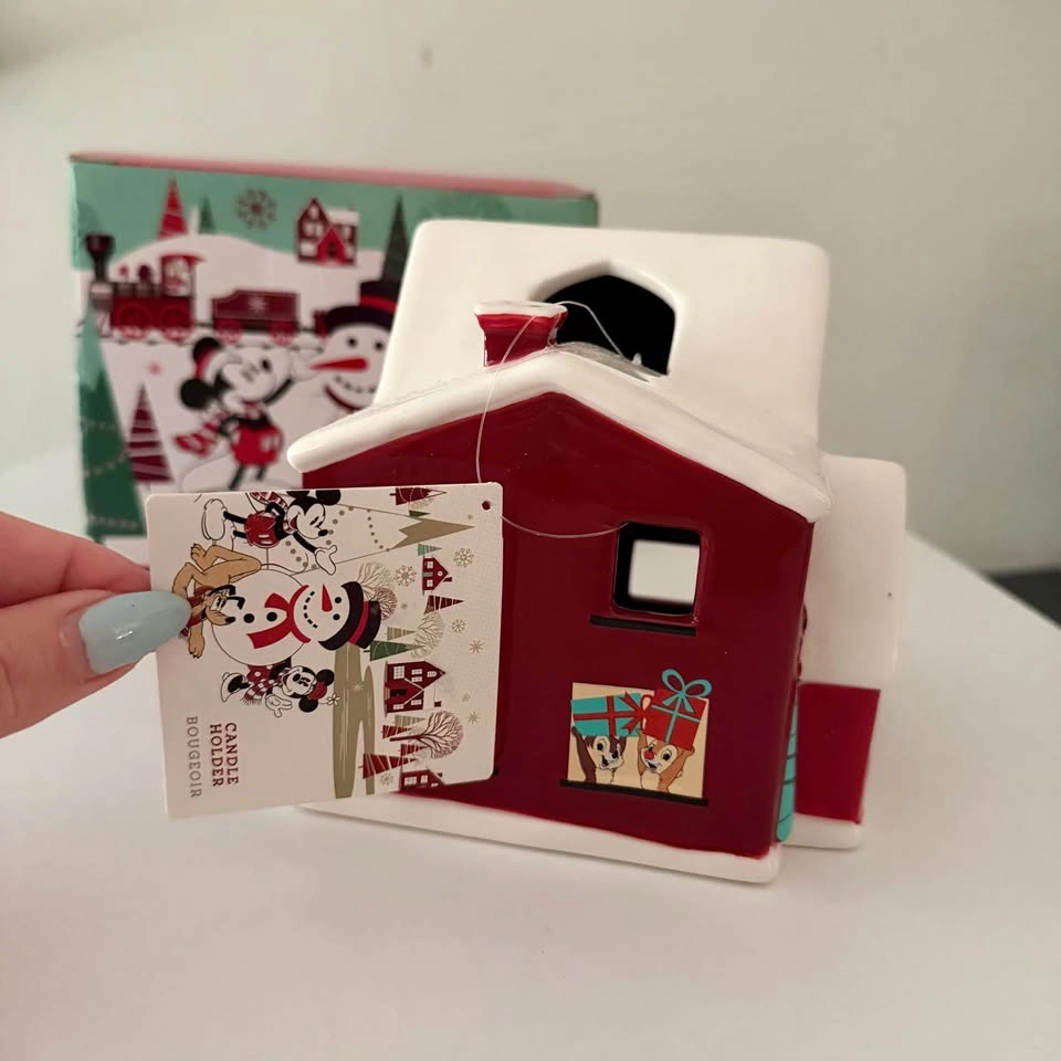 NWT Disney Store Christmas Mickey & Friends Candle Holder House - photo 3