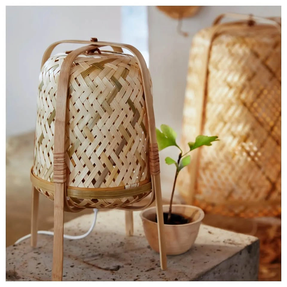 IKEA Knixhult Table Lamp Bamboo Boho Decor - photo 3