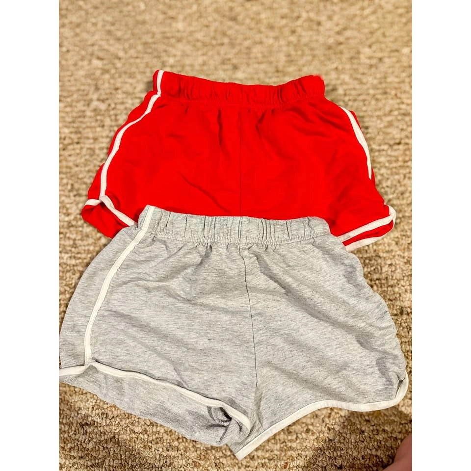 2 Pack of H&M Kids Cotton Sweatshorts in Red and Grey Size 20