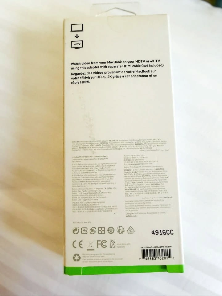 Belkin 4K Mini DisplayPort to HDMI Adapter F2CD078dsAPL - photo 2