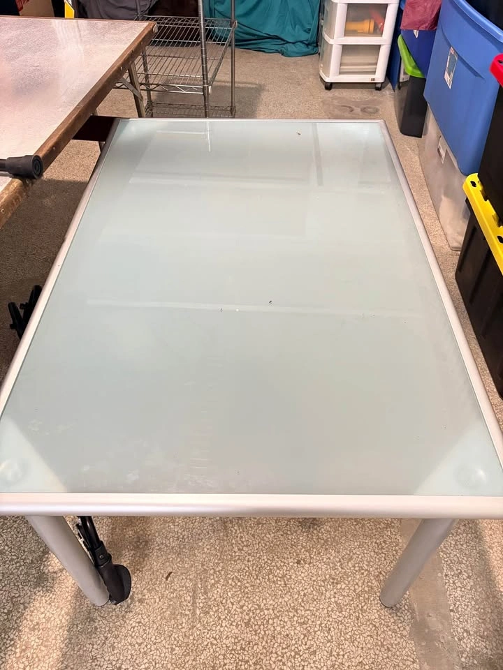 Frosted glass table