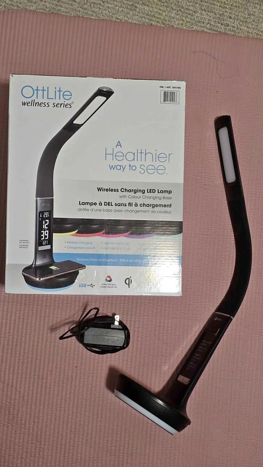 OttLite Wellness Series Wireless Charging LED Lamp