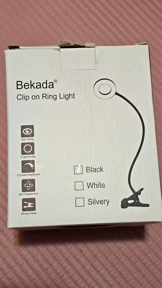 Bekada Clip on Ring Light LED Desk Light with Clamp