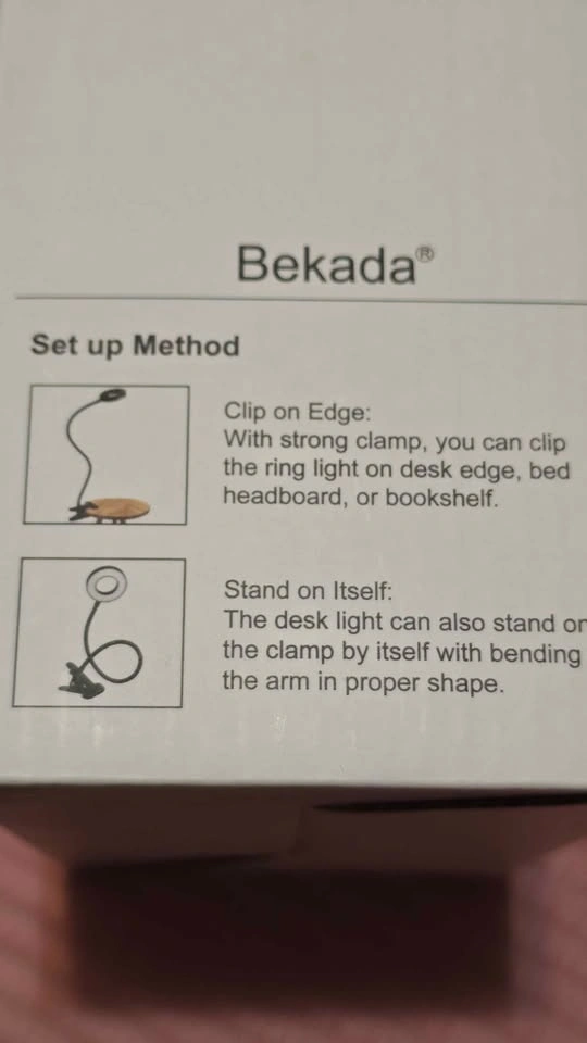 Bekada Clip on Ring Light LED Desk Light with Clamp - photo 3