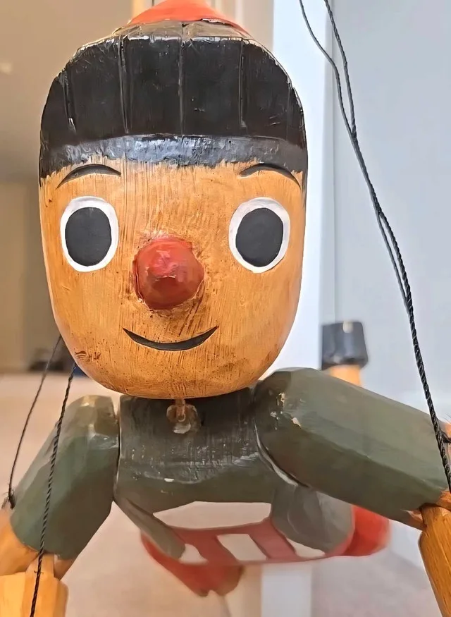 Vintage Wooden Pinocchio Marionette thumbnail