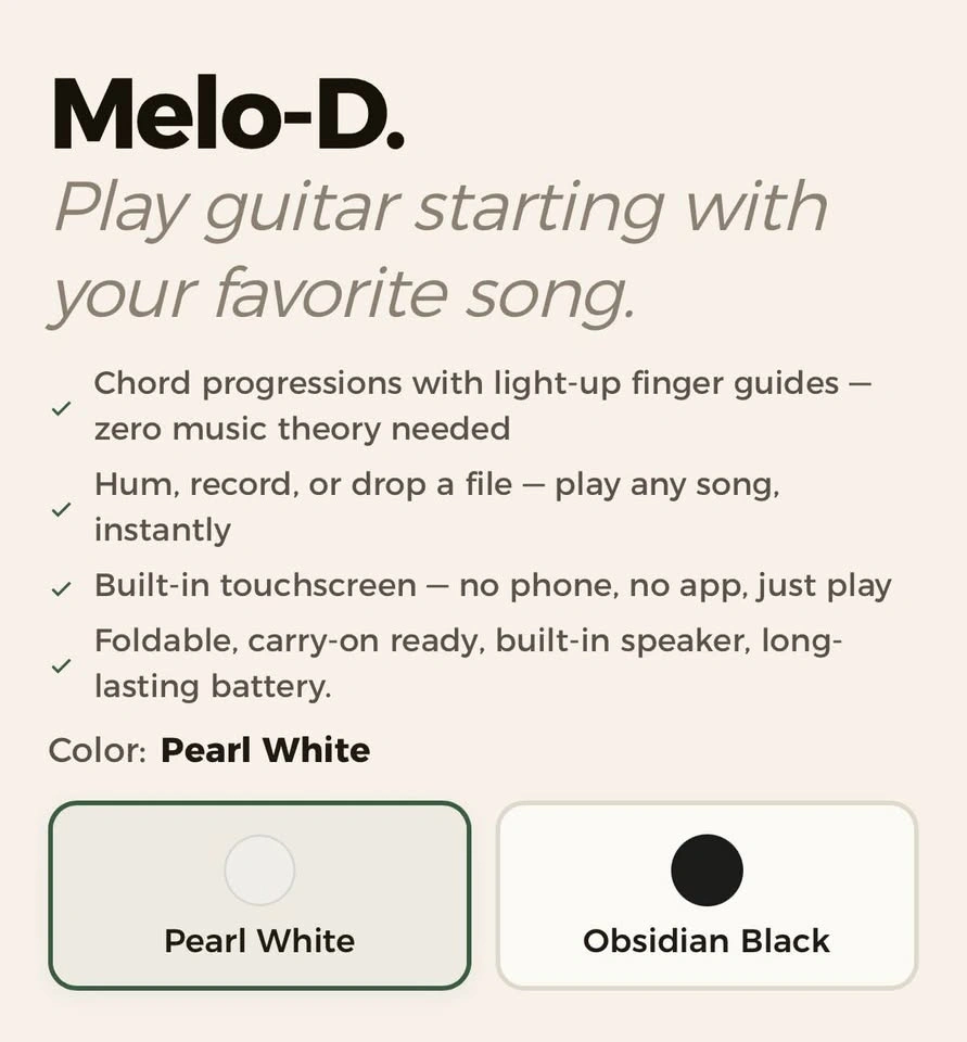 Tempolor Melo-D AI Guitar Like New - photo 4