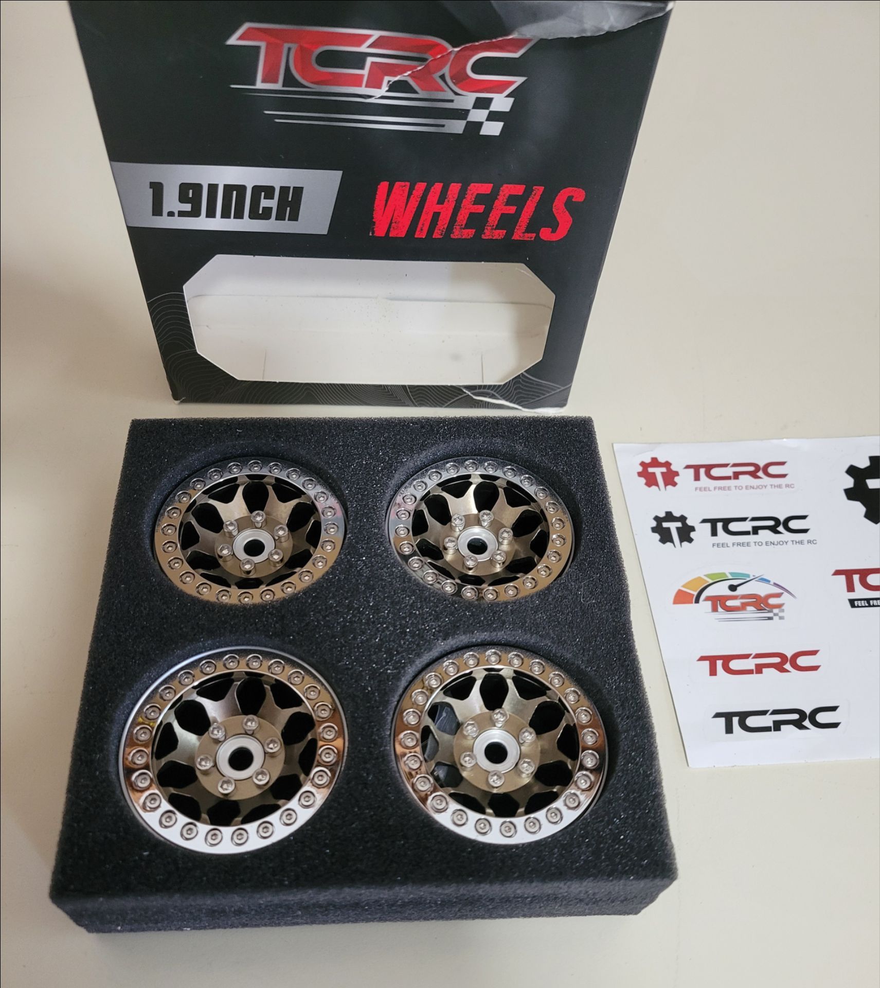 TCRC 1.9in Chrome Aluminum Wheel Set 4pcs for RC Crawler