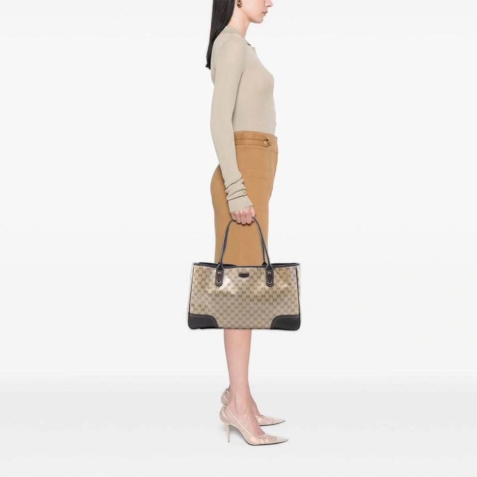 Authentic Gucci GG Crystal Princy Tote Beige XL Shoulder Bag - photo 2