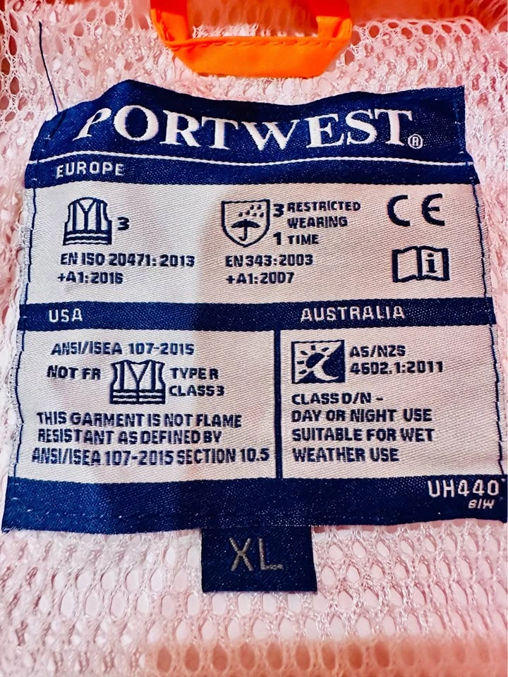 Portwest UH440 Hi-Vis Waterproof Rain Jacket - Size XL - photo 3