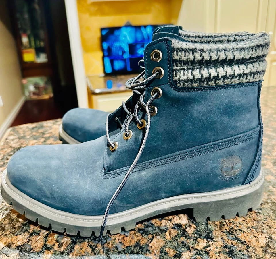 Timberland 6-Inch Premium Waterproof Boots Navy Blue Size 9M - photo 2