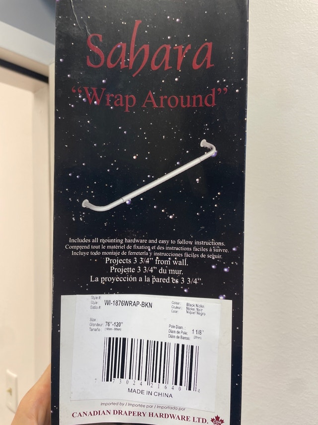 Sahara Wrap Around Curtain Rod Set (76"-120") - Brand New - photo 3