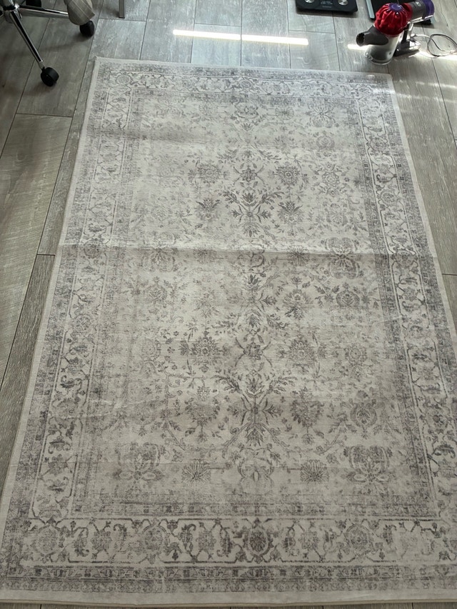 4X6 WASHABLE AREA RUG NEUTRAL GREY
