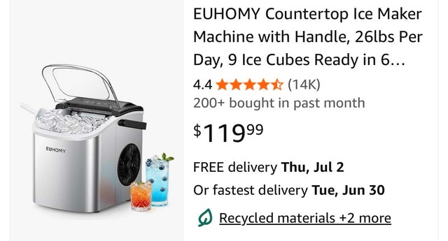 EUHOMY Countertop Ice Maker Machine - photo 4