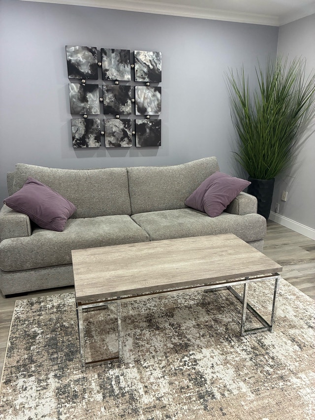 Q max tall modern coffee table in oak