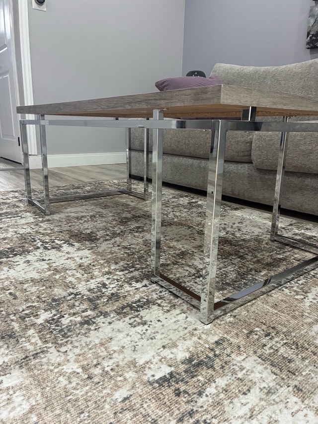 Q max tall modern coffee table in oak - photo 4