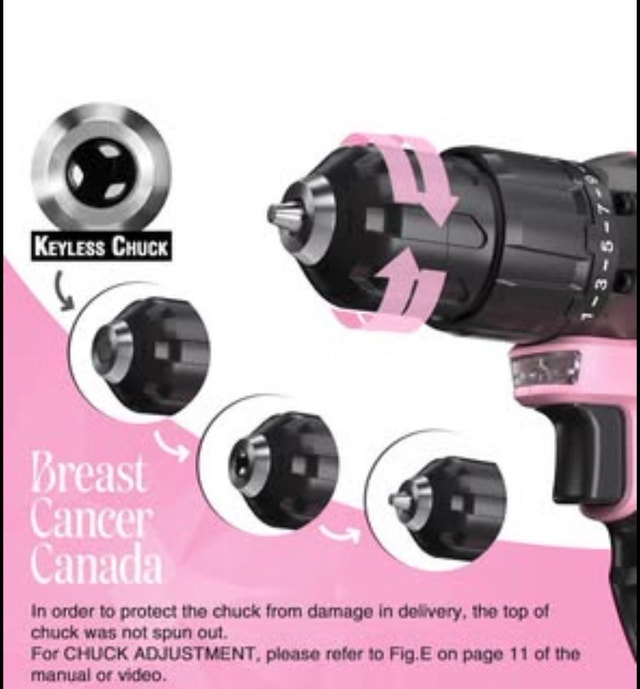 WORKPRO Pink 20V Lithium-ion Cordless Drill Driver - photo 3