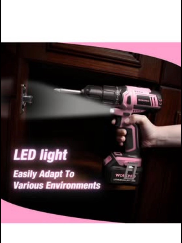 WORKPRO Pink 20V Lithium-ion Cordless Drill Driver - photo 5