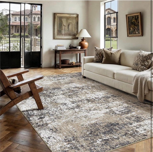PureCozy Abstract Brown Area Rug 8x10 - photo 5