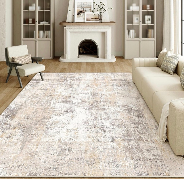 Beige and Grey 10' x 14' Area Rug