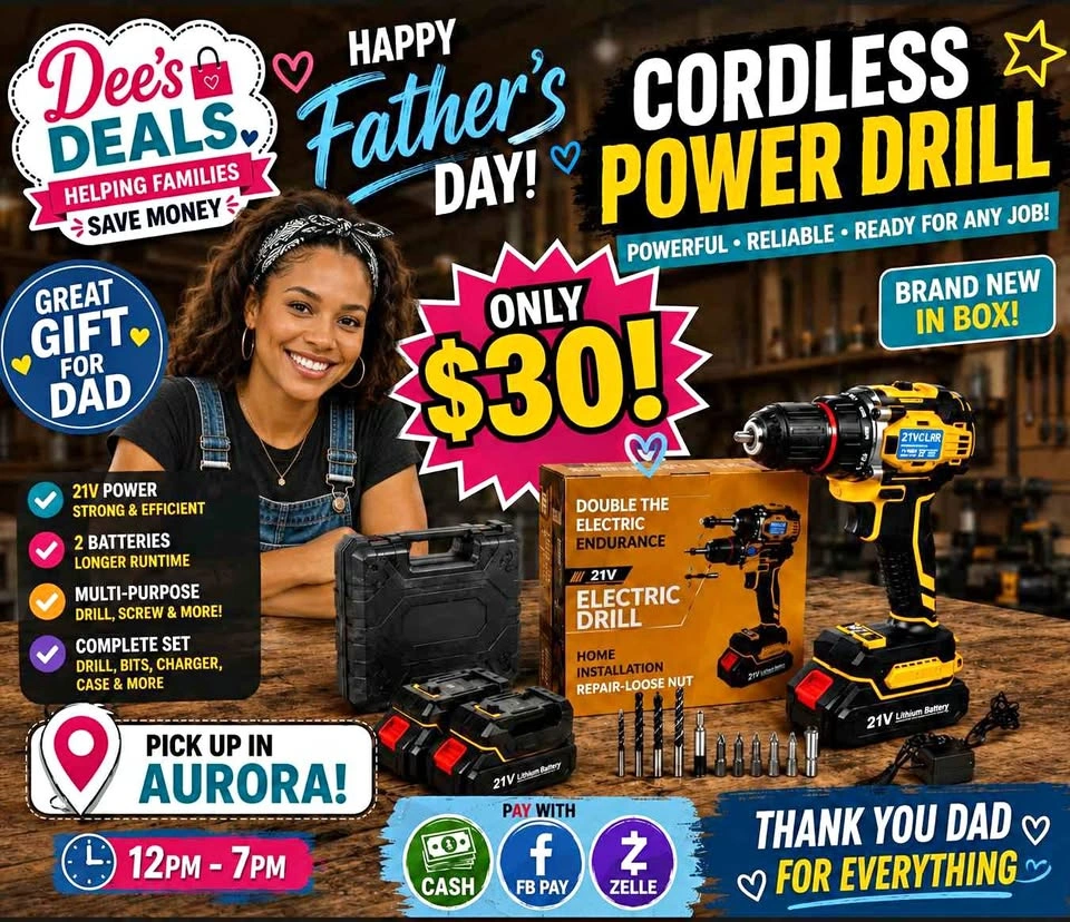 Cordless Power Drill set with 2 batteries BRAND NEW IN BOX