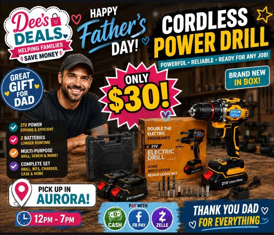 Cordless Power Drill set with 2 batteries BRAND NEW IN BOX - photo 3