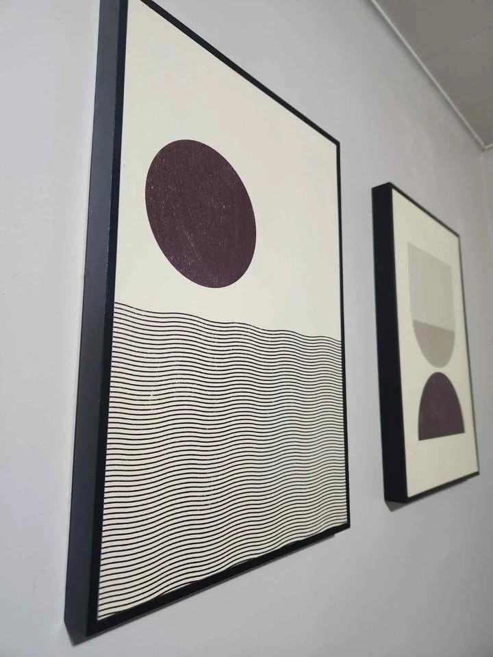 Set of 3 Abstract Geometric Framed Wall Art - photo 2