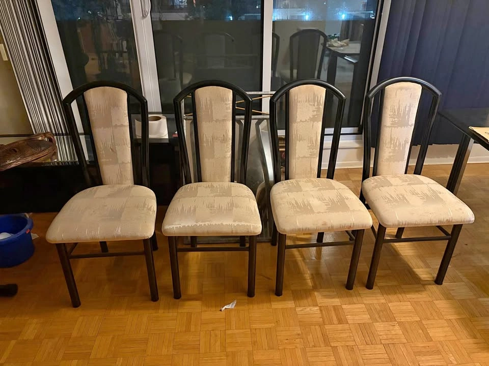 Set of 4 Black High-Back Dining Chairs