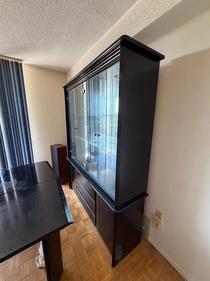 Black China Cabinet with Glass Display Doors - photo 2